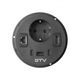 Удлинитель GTV врезной круглый Rondo, 1-schuko, 1-USB A+2-USB C, RJ45, 1-HDMI, кабель 1,5m, черный, Цвет: Черный, изображение 4