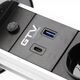 Подовжувач CAMINO 100mm, 2xSCHUKO, USB A+C бездротова зарядка 10W кабель 1,5 м, Чорний, Колір: Чорний, изображение 9