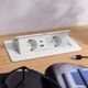 Удлинитель GTV врезной MULTISOFT 2 розетки SCHUKO USB А+С + RJ45 провод 1,5м с вилкой Белый