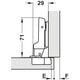 Петля напівнакладна Hafele Metalla 540 SM 110° 45/9.5 сталь нікельована з демпфером, Вид петлі: Напівнакладна, Колір: Нікель, изображение 2