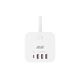 Сетевой адаптер 2E 3XSchuko с защитой от импульcных скачков напряжения, 3*USB-A, 1*USB-C, 1.5м, white, изображение 3