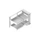 Магический угол PURO CORNER SPACE PLUS 1100-1200 (фасад 600), универсальный, металл белый матовый/прозрачное стекло, изображение 2