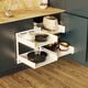 Магический угол PURO CORNER SPACE PLUS 1100-1200 (фасад 600), универсальный, металл белый матовый/прозрачное стекло