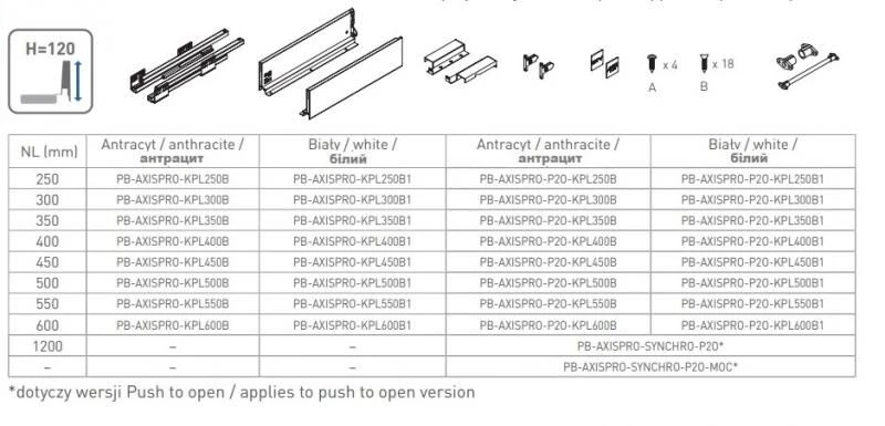 GTV AXIS PRO черный L-500 мм H-120 мм средний (4) PB-AXISPRO