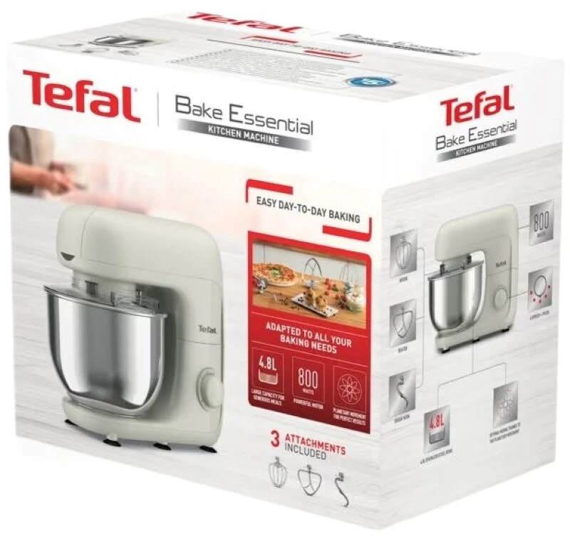 Tefal Миксер планетарный Bake Essential 800Вт, насадки-3, чаша