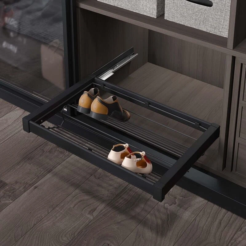 Полка для обуви выдвижная 660-690х475х150 700мм антрацит (20854