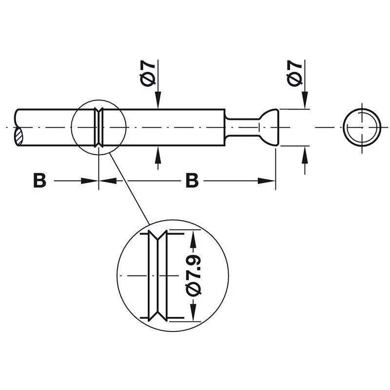 Minifix болт стяжки подвійний d7mm, глибина свердління 34mm hafele