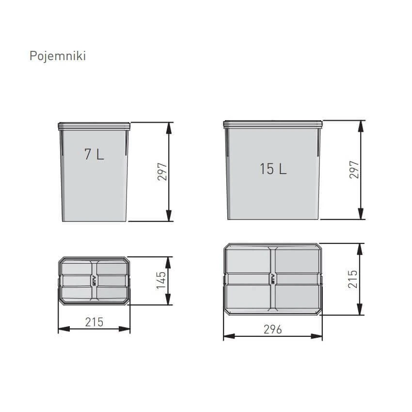 Сегрегатор AxiSpace 600мм 2х15л + 2х7л 51707 ✓ Owwa