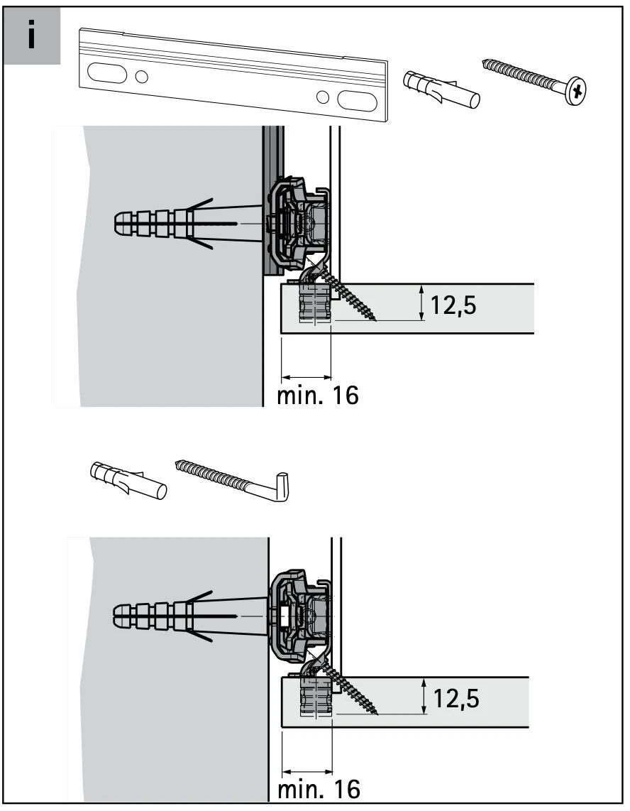 Подвес для шкафа sah 215, левый (1069644) hettich (29078) купить