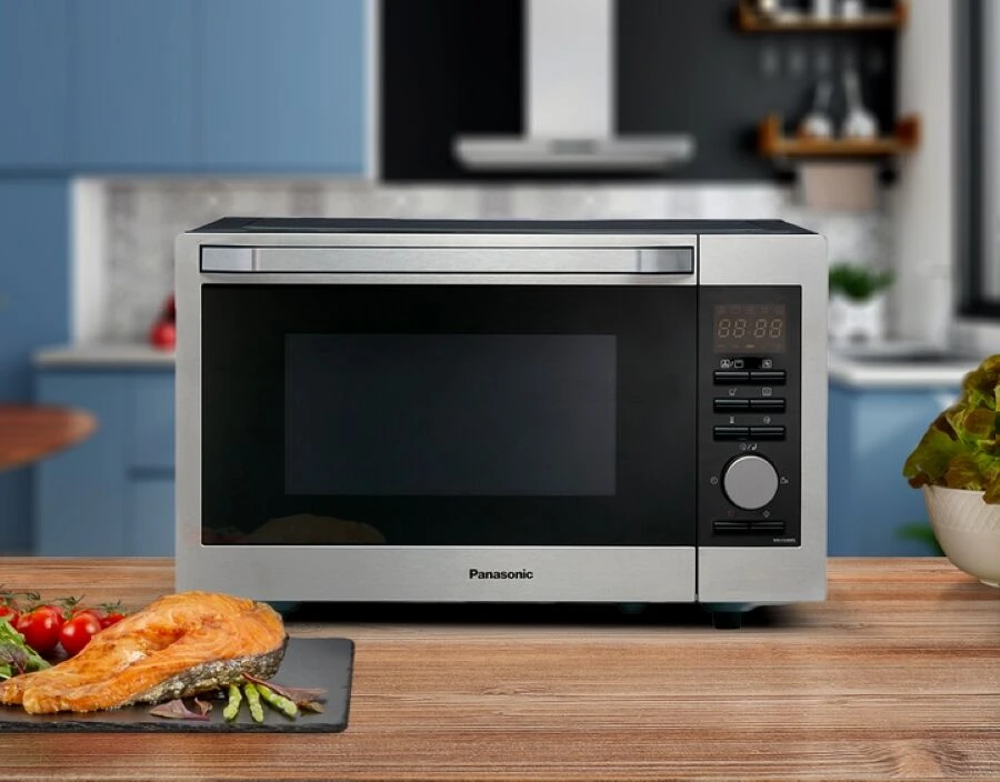 Микроволновая печь panasonic , 30л, 1000вт, гриль, дисплей, нерж